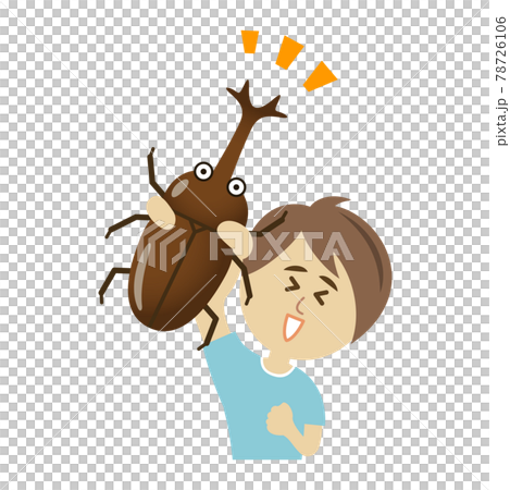 Illustration image of a child who caught a beetle Illustration image of a child who caught a beetle 78726106