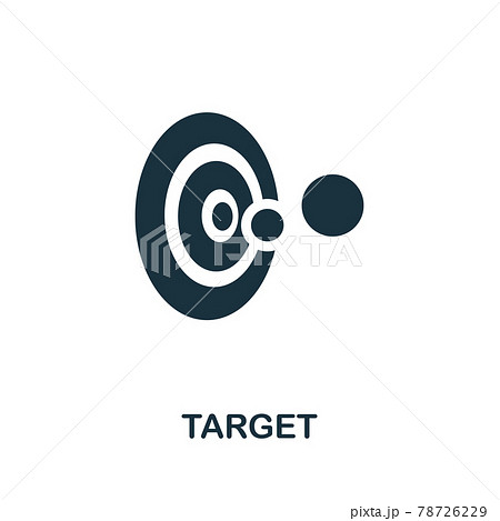 Target Flat Icon Colored Filled Simple Target のイラスト素材