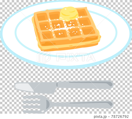 Square waffle with butter Square waffle with butter 78726792