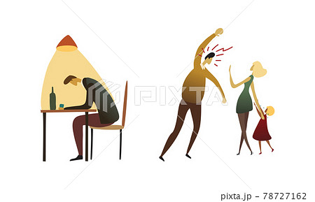People Experiencing Negative Emotions Isolated on White Background Vector Set 78727162