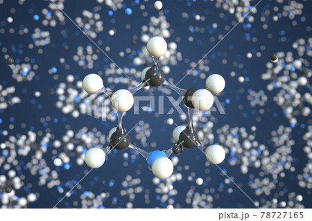Molecule of piperidine, conceptual molecular model. Scientific 3d rendering 78727165