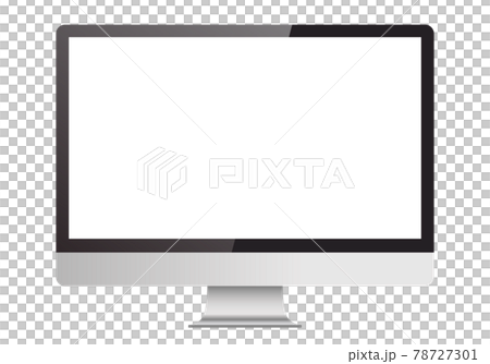 リアルなデスクトップコンピューターのベクターイラスト(モックアップ、空白) 78727301