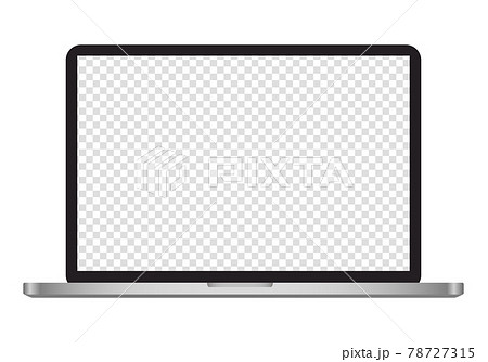 リアルなノートパソコンのベクターイラスト モックアップ 空白 透明 のイラスト素材