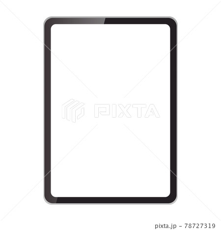 透明な黒いタブレットコンピューターのベクターイラスト(モックアップ、空白) 78727319
