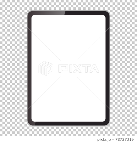 透明な黒いタブレットコンピューターのベクターイラスト(モックアップ、空白) 78727319