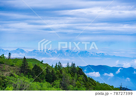 （長野県）道の駅・美ヶ原高原　北アルプス遠望 78727399