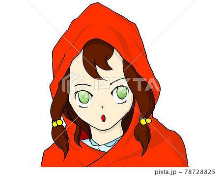 驚く赤ずきんちゃんのイラスト素材