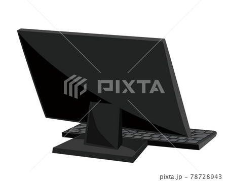 パソコン デスクトップ型パソコン 背面/イラスト素材 パソコン デスクトップ型パソコン 背面/イラスト素材 78728943