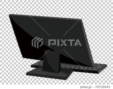 パソコン デスクトップ型パソコン 背面/イラスト素材 パソコン デスクトップ型パソコン 背面/イラスト素材 78728943