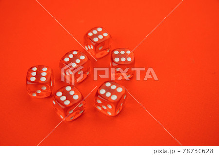 Gamble dices isolated on red Gamble dices isolated on red 78730628