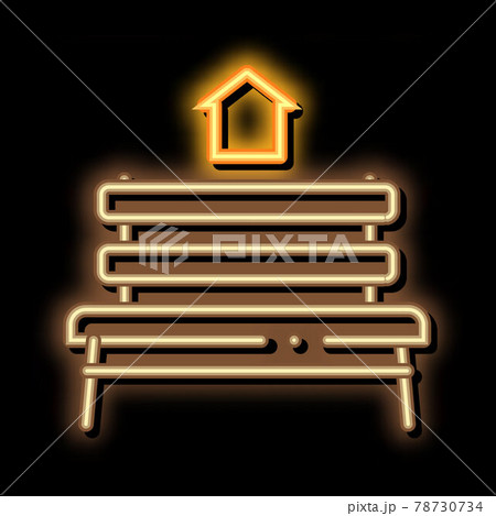 bench homeless home neon glow icon illustration bench homeless home neon glow icon illustration 78730734