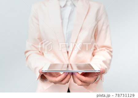 Presenting New Technology Ideas Discussing Technological Improvements Introducing Electronic Product Connecting People Video Calls Voice Messages Global Connections 78731129