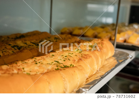 garlic bread on a plate garlic bread on a plate 78731602