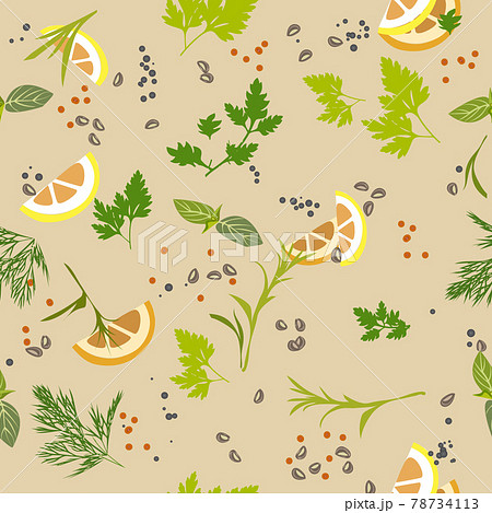 Spices and condiments seamless pattern Spices and condiments seamless pattern 78734113