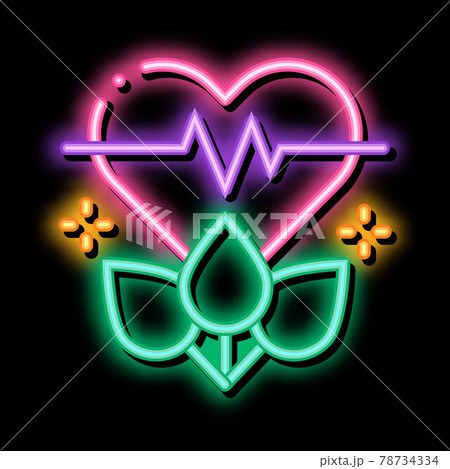 plant for restoration of heart neon glow icon illustration 78734334