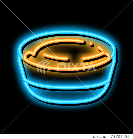 liquid cheese in bowl neon glow icon illustration 78734450