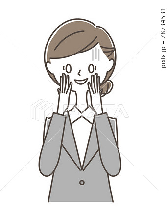 顔が引きつる女性社員 78734531