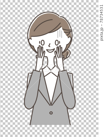 顔が引きつる女性社員 78734531