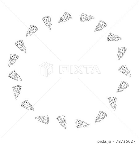 ピザのフレームのイラスト素材