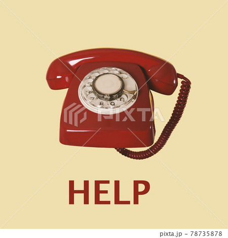 red dial telephone and text help 78735878