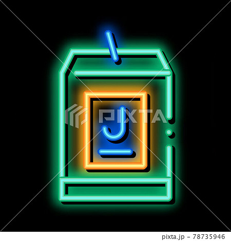 juice package neon glow icon illustration 78735946