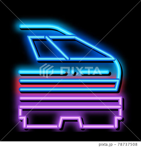 electromagnetic train neon glow icon illustration electromagnetic train neon glow icon illustration 78737508
