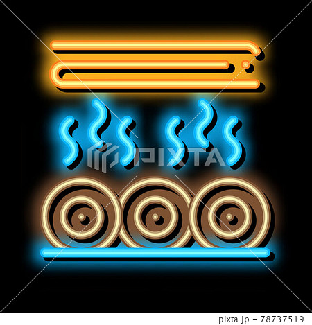 wood trunk drying neon glow icon illustration 78737519