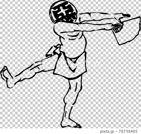 踊る悪の字仮面の男性56のイラスト素材