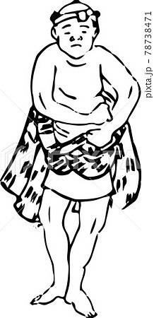 踊る鉢巻き褌の男性34のイラスト素材