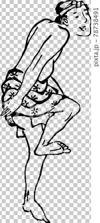 踊る鉢巻き褌の男性23 78738491