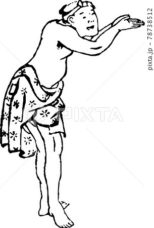 踊る鉢巻き褌の男性22のイラスト素材