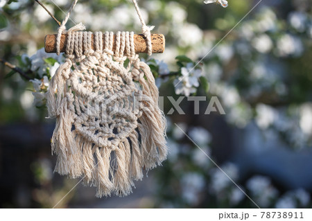 creation of a panel from macrame creation of a panel from macrame 78738911
