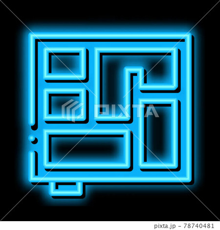 foundation plan neon glow icon illustration 78740481