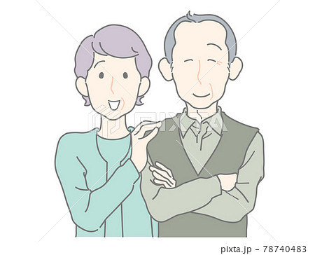 喜びを分かち合うシニア夫婦 78740483
