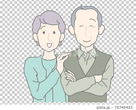 喜びを分かち合うシニア夫婦 78740483