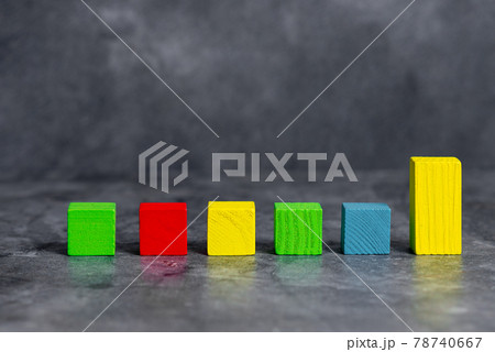 Sample Cube Rectangular Boxes Polished With Multi-Colour Symbolizing Stability Growth Development Aligned On Surface With Different Perspective Bounded By E-Supplies Accesories 78740667