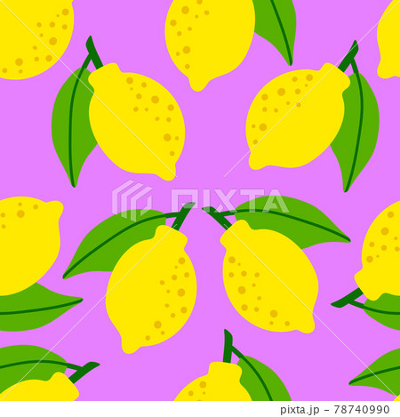 Lemon pattern seamless in bright colors. Repeat purple background with fruit vector pattern. Citrus Lemon pattern seamless in bright colors. Repeat purple background with fruit vector pattern. Citrus 78740990