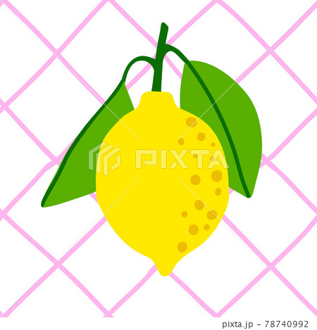 Lemon pattern seamless in bright colors. Repeat background with fruit vector pattern. Citrus fruit 78740992