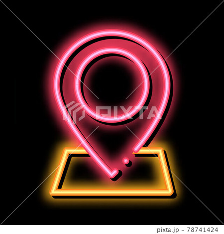 webshop gps location mark neon glow icon...のイラスト素材 [78741424] - PIXTA