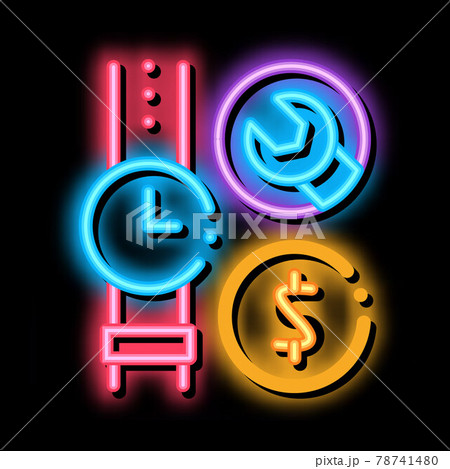 watch repair cost neon glow icon illustration 78741480