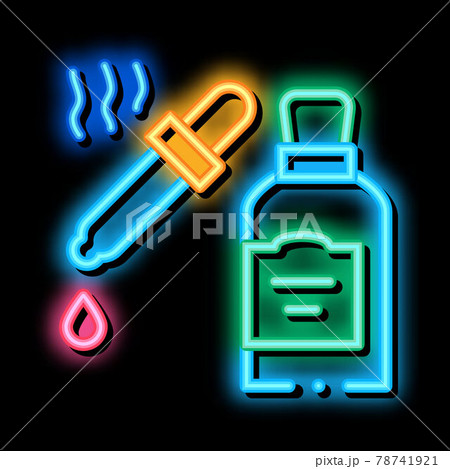 aromatic oil pipette neon glow icon illustration 78741921