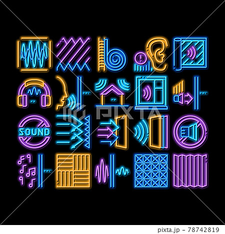 Soundproofing Building neon glow icon illustration 78742819