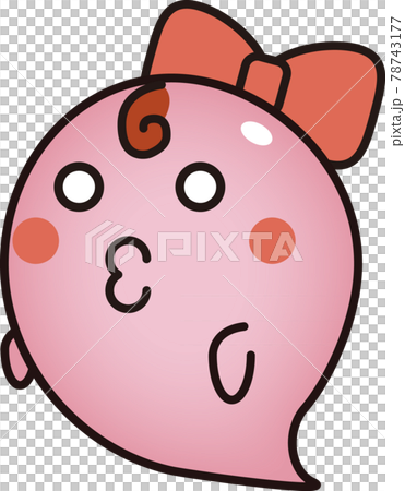 Ribbon round ghost with a little mouth Ribbon round ghost with a little mouth 78743177
