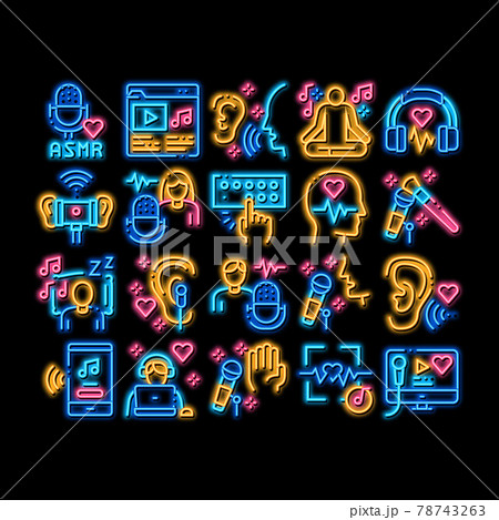 Asmr Sound Phenomenon neon glow icon illustration 78743263
