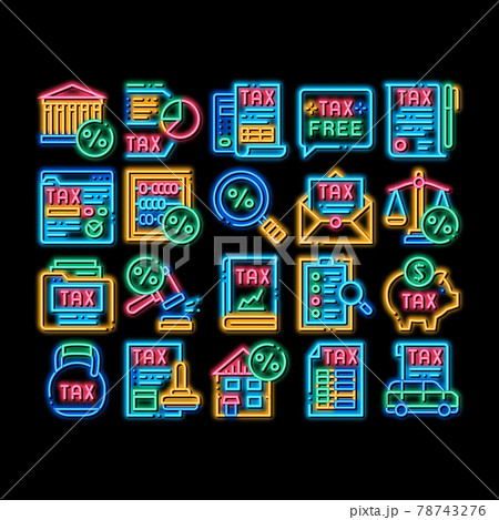 Tax System Finance neon glow icon illustration 78743276