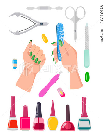 Nails Care Collection Banner Vector Illustration Nails Care Collection Banner Vector Illustration 78743416