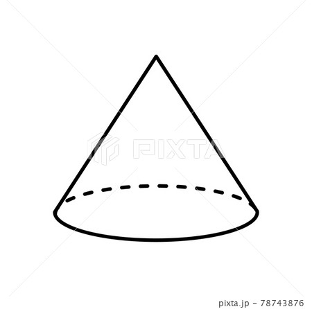 Cone of White Color Linear Sketch, Geometric Shape 78743876