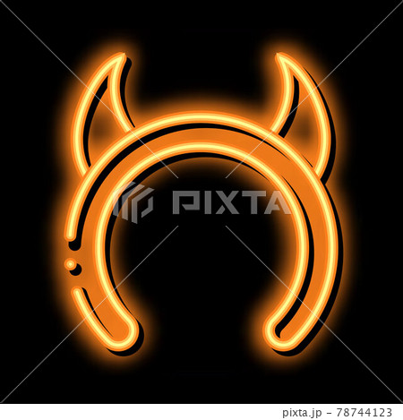 halloween horns neon glow icon illustration 78744123