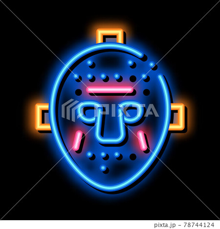 halloween mask neon glow icon illustration 78744124