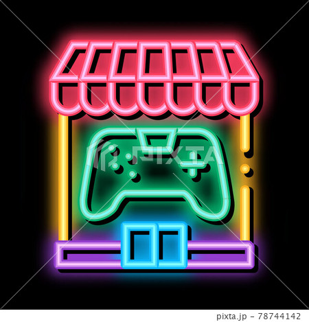 game shop neon glow icon illustration 78744142